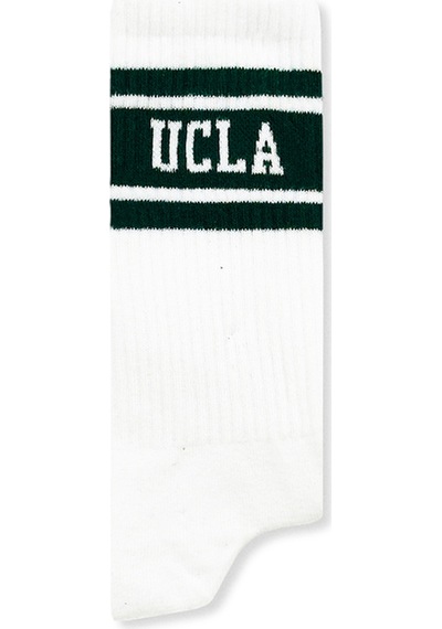 Ucla Calzada 3'lü Beyaz Uzun Jakarlı Pamuk Standard Fit Unisex Çorap
