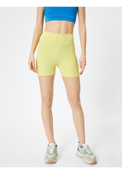 Koton Spor Biker Tayt Standart Bel Slim Fit Sarı 4sak40287nk Sarı