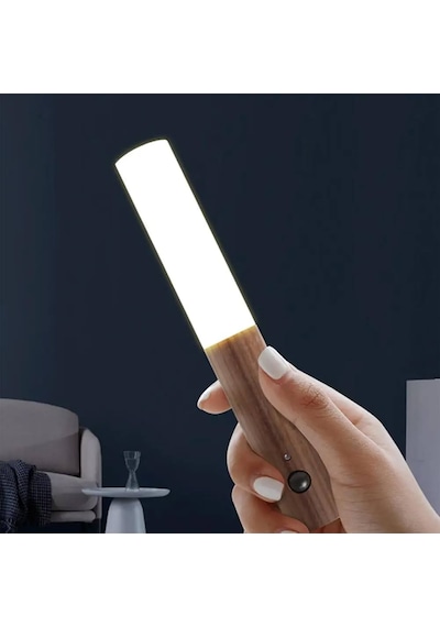 Cata Kumru Ct-5250 Mıknatıslı Şarjlı Led Duvar Lambası - Sensörlü Koridor Ve Merdiven Aydınlatması Ahşap Kahverengi