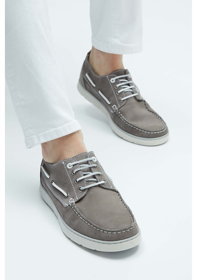 Tamer Tanca Erkek Hakiki Deri Gri Casual Ayakkabı 496 6554 Erk Ayk Y23 Grey Plume Gri