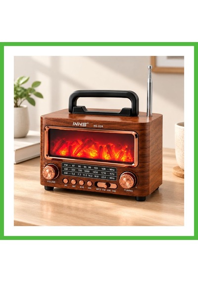 Vaveni Şömineli Retro Radyo Bluetooth Hoparlör - Am/fm/sw Usb/type-c Şarjlı Arz
