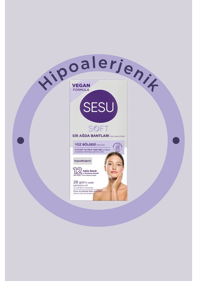 2 Adet Sesu Yüz Ağda Bandı Soft 12'li