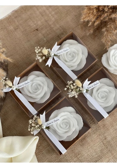 Bernami Mumluk Şamdanpinterest 10 Adet Süslenmiş Kutuda Gül Mum. Düğün Nişan Söz Yeni Doğan Mevlik Hediyelik Diğer