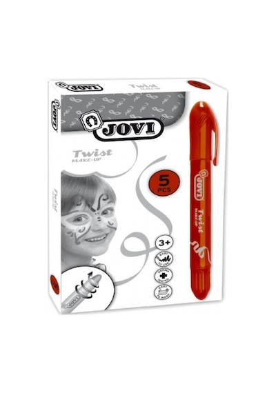 Jovi Twist Stick 5'li Kahverengi Yüz Boyama Kalemi