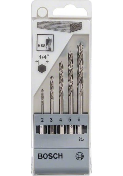 Bosch 5 Parçalı Ahşap Matkap Ucu Set 2-6 mm 1/4 Altıgen Şaft - 2608595525