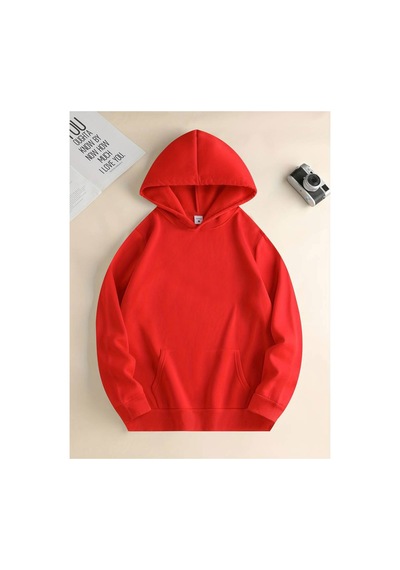 Medinenur Night Baskılı Kapüşonlu Sweatshirt Kırmızı