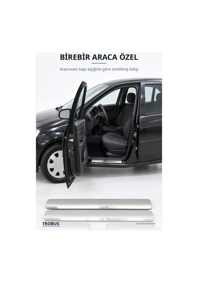 Opel Corsa C 2000-2006 Uyumlu Krom Kapı Eşiği 4 Parça Paslanmaz Çelik