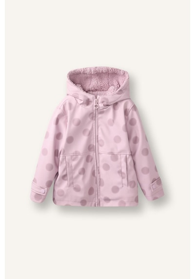 Defacto Puantiyeli Peluş Astarlı Kapüşonlu Mont Kız Bebek G9328a526aupn426 Pembe-pn426
