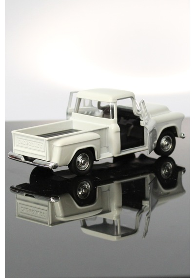 Toyaş 1955 Chevrolet Stepside Beyaz Kamyonet Çek Bırak Metal Model Oyuncak Araba 12 cm