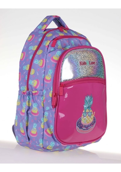 Kaukko Kids&Love Lila-Pembe Ananas Rugan İlkokul Sırt Çantası