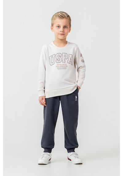 U.S. Polo Assn. Erkek Çocuk Baskılı Beyaz Uzun Kol Eşofman Takımı Us2620-c-v2 Us2620-c-v2