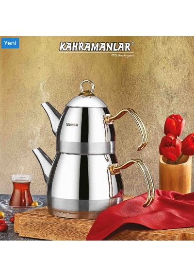 Kahramanlar 1036-g Roma Gold Çaydanlık Mini Çelik
