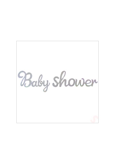 Baby Shower Simli Folyo Karton Banner, 90 Cm - Gümüş Diğer