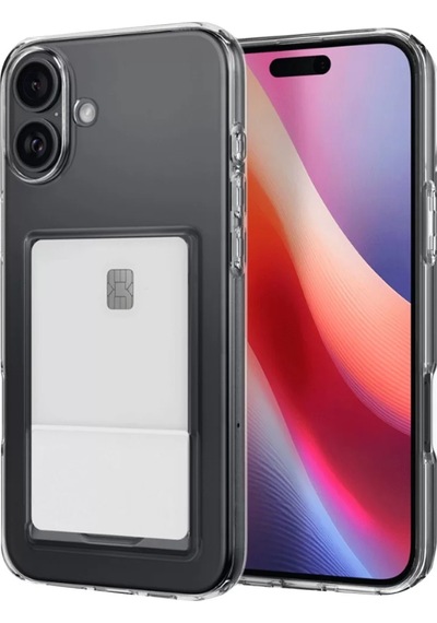 Newface Apple İphone 16 Plus Kılıf Kart Şeffaf Silikon - Şeffaf
