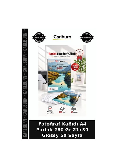 Özel Seri Fotoğraf Kağıdı A4 Parlak 260 Gr 21x30 Glossy 50 Sayfa Kırtasiye Foto Baskı Kağıt Çeşidi