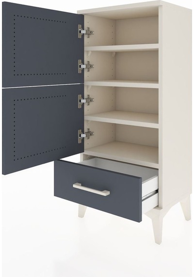 Arges Komodin 4 Raflı Tek Çekmeceli 2 Kapaklı 44x30x96 Aytaşı... Aytaşı