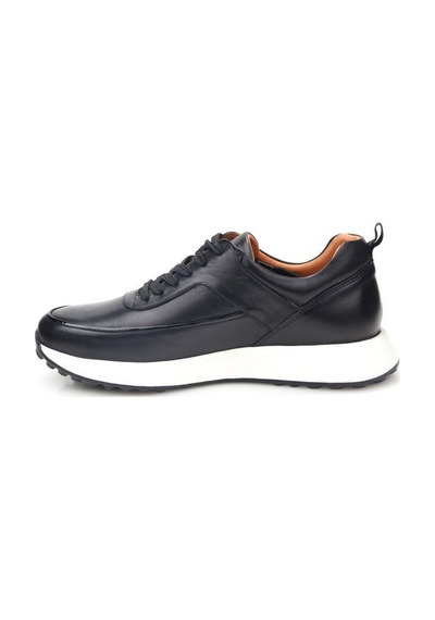 Papuçcity Pisagor Ps-5757 Erkek Hakiki Deri Sneakers Spor Ayakkabı Siyah