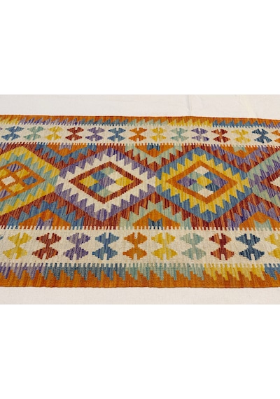 El Dokuma Afgan Yolluk Kilim Çok Renkli