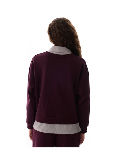 Penti Bordo Gömlek Katmanlı Polo Yaka Sweatshirt