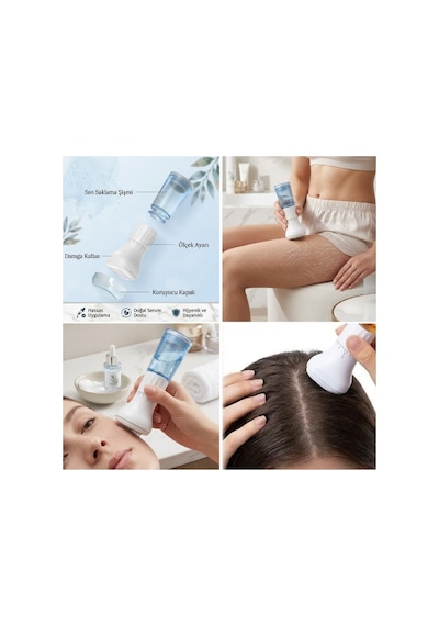 Mucit Home 140 İğneli Serum Hazneli Dermaroller 0-3 Mm Ayarlı Dermaroller Mikro İğneli Saç, Cilt