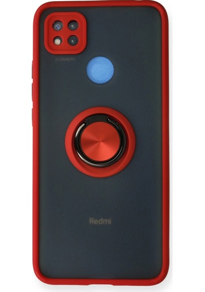 Uryport Xiaomi Redmi 9c Kılıf Montreal Yüzüklü Silikon Kapak - Kırmızı