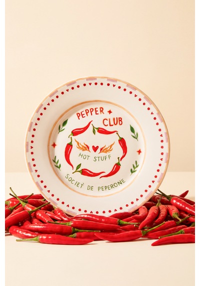 Karaca Pepper Club Pasta Tabağı Peperone 19 Cm Mavi Pembe