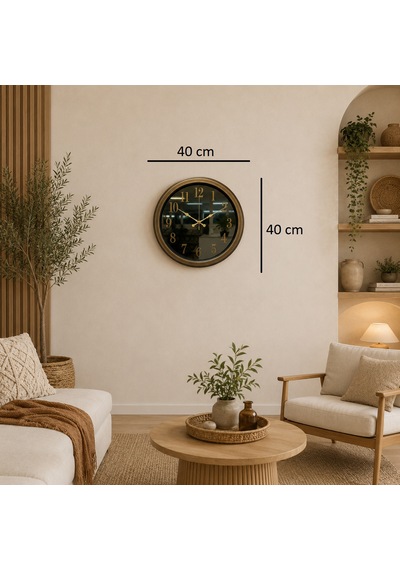 Eskitme Legacy Aynalı 40 X 40 Cm Duvar Saati