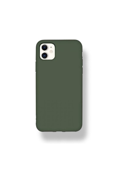 Apple Uyumlu iPhone 11 Kılıf Yumuşak Silikon İçi Kadife Lansman Kapak . Haki