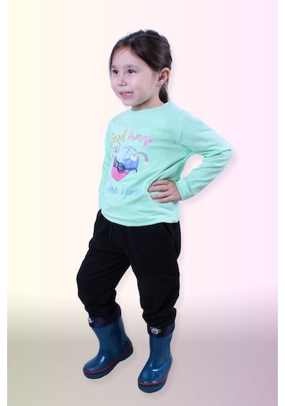 Fyk Kids Kız Çocuk Alt-üst Uzun Kollu Takım Yeşi1 Yeşil