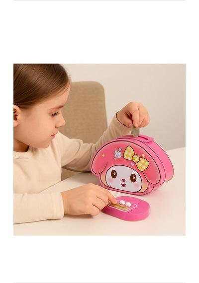 Şifreli Çocuk Metal Kumbara Açık Pembe