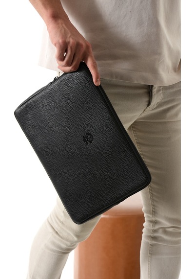 Westpolo Vegan Deri Unisex Laptop, Evrak Çantası - 6077 Siyah