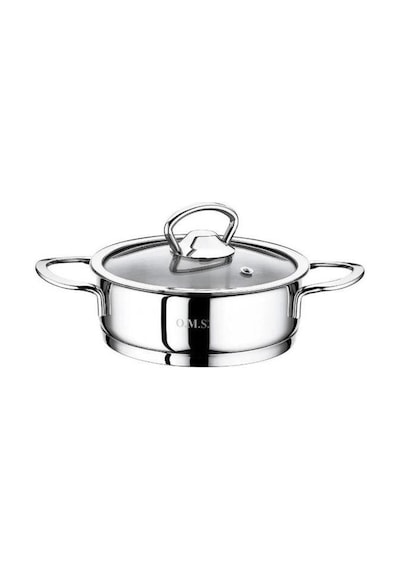 Oms 14x5 Mini Basık Tencere Tek Kulp - Çift Kulp Gri