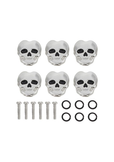 Gümüş Krom Kuru Kafa Gitar Akort Burgu Kulakçığı Başlığı 6'lı Set