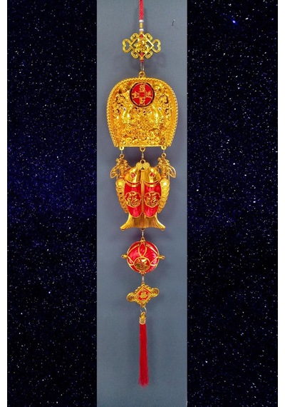 Feng Shui Koi Balıkları Şans Ve Bereket Askılık 100 Cm