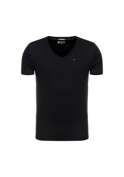Tommy Jeans Erkek Original Jersey V Neck Siyah T-shirt Dm0dm04410-7307 Black