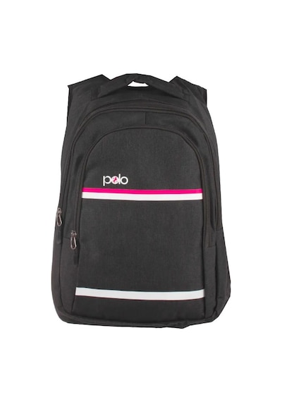 Temel My Polo Sırt Çantası Pembe Beyaz Çizgili Füme 8860 Füme