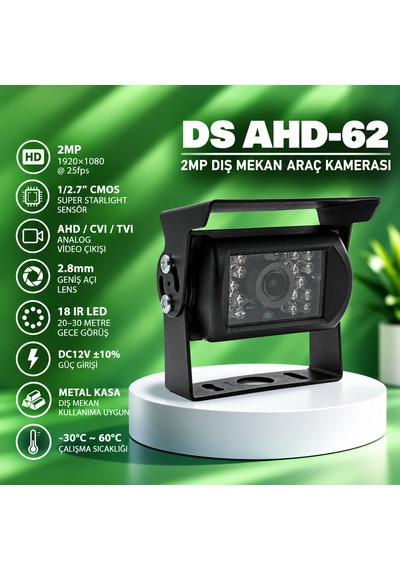 Ds Ahd-62 2mp 1080p Sabit Araç Kamerası 2.8mm Geniş Açılı 12 Ir Led Gece Görüşlü Metal Kasa Ağır Hizmet Mobil Güvenlik Kamerası