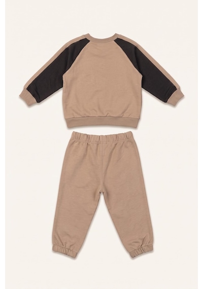 Defacto %100 Pamuk Baskılı Sweatshirt Üst Elastik Bel Alt 2li Takım Erkek Bebek I0274a526aubn615 Kahve-bn615