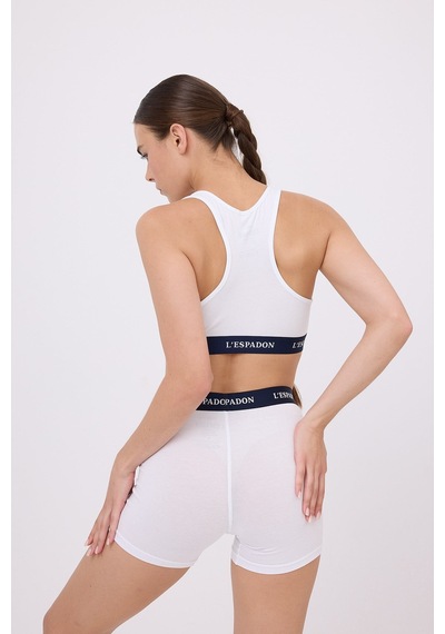 Racer Crop Top Racer Back Crop Top -3172 Beyaz
