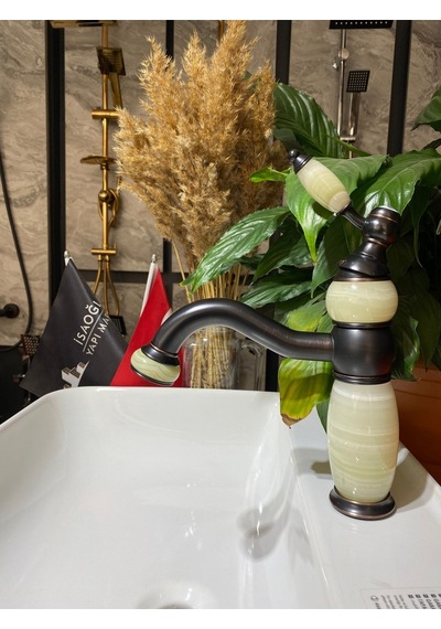 İsaoğlu Yapı Siyah Lavabo Bataryası Mermer Tasarım Country Design Siyah Lavabo Musluğu Siyah