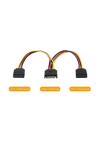30 cm 15 pin sata 2x sata power çoklayıcı 15 pin erkek sata 2x sata çoklayıcı uzatma kablo