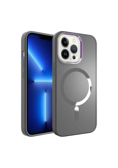 Apple Uyumlu iPhone 12 Pro Max Kılıf M-safe Wireless Şarj Özellikli Zore Stil Kapak Siyah