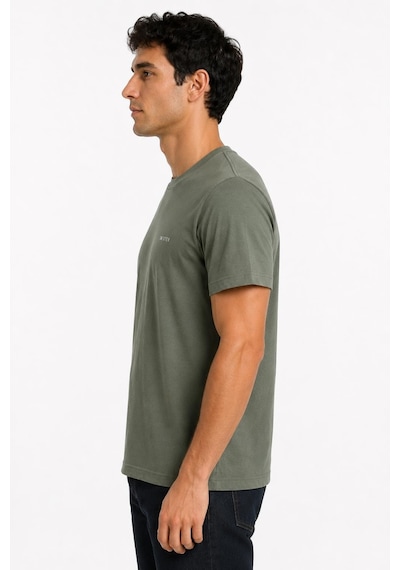 Alexandergardi Bisiklet Yaka Regular Fit T-shirt Haki