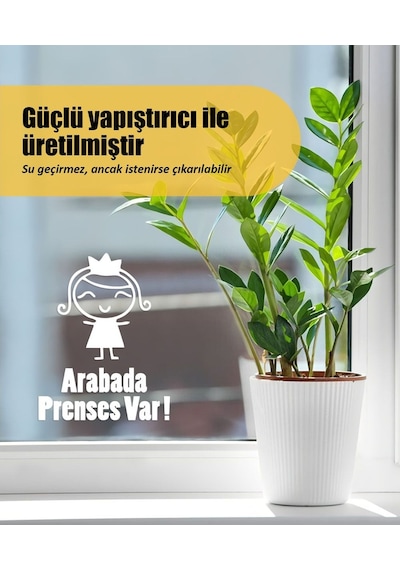 Arabada Prenses Var | Araba Laptop Duvar Folyo Sticker