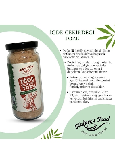 İğde Çekirdeği Tozu Net 200 Gr Kemik Gelişimi, Lif, Protein, B Vitaminleri, Potasyum Ve Magnezyum.