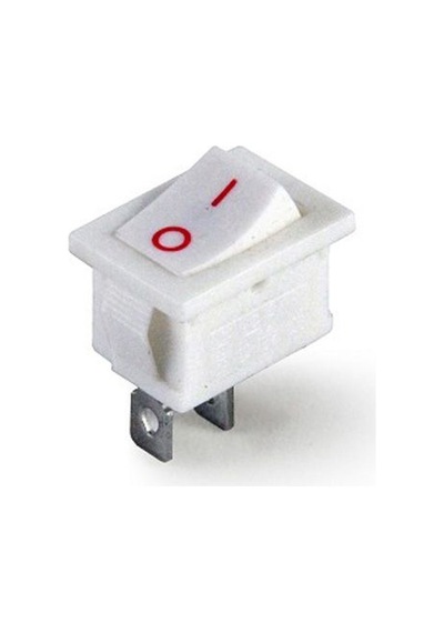 Switch - "120B" - Beyaz Kare On/Off Anahtar - Işıksız - 2 Pin