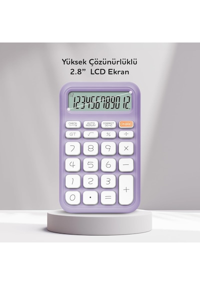 X-150 12 Haneli Küçük Boy Hesap Makinesi Lila Çok Renkli