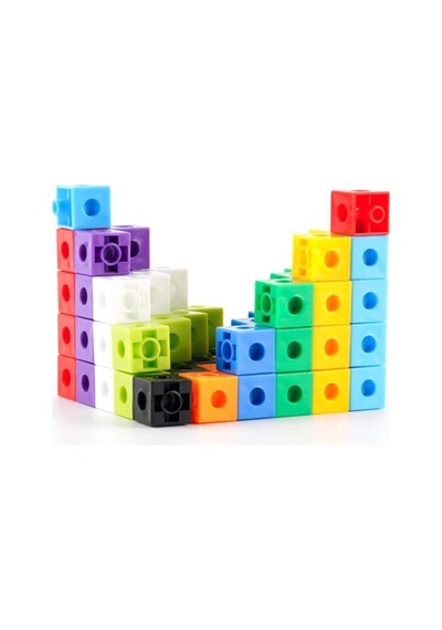 Geçmeli Birim Küpler - Snap Cubes - Matematik Küpleri - Akıl Küpleri - 100 Parça - 2x2x2 Cm