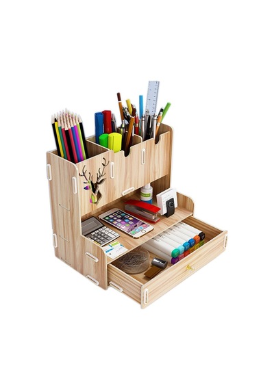 Ahşap Masaüstü Organizer Akçaağaç