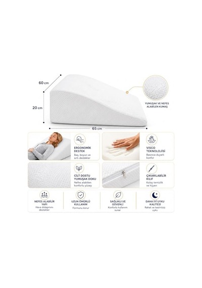 Yastık Visco Reflux Beyaz 65x60 Genel